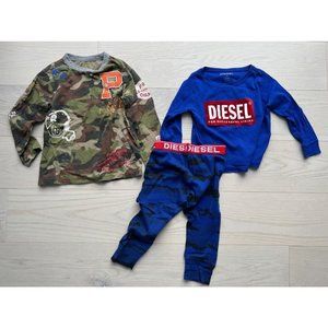 Set of 2 Lot Boy's  Polo Ralph Lauren Top & Diesel Pyjamas Various Sizes 3-4 Y